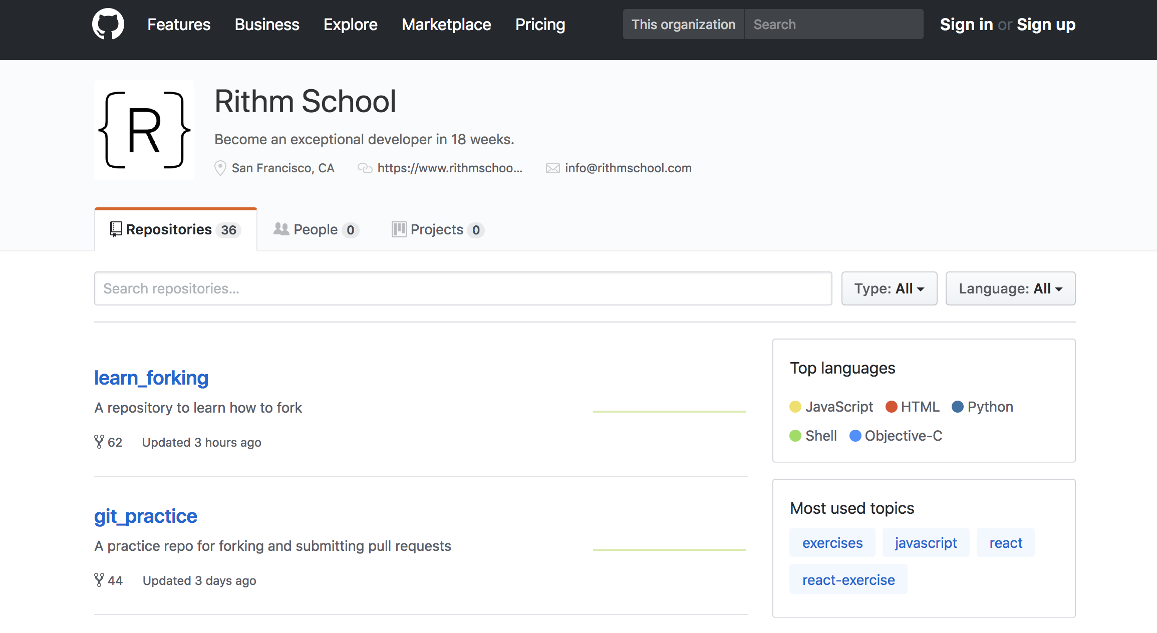 infschool GitHub